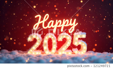 2025 happy new year background red 2025 happy new year background red 121249721