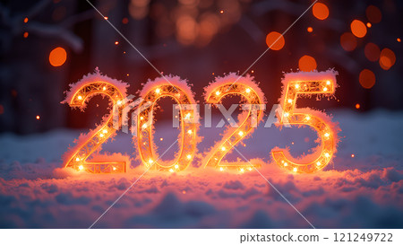 2025 happy new year background red 121249722