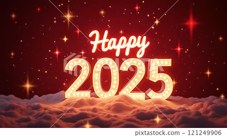 2025 happy new year background wallpaper picture red 121249906