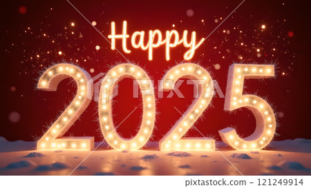 2025 happy new year background wallpaper picture red 121249914
