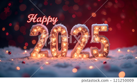 2025 happy new year background wallpaper picture red 121250009