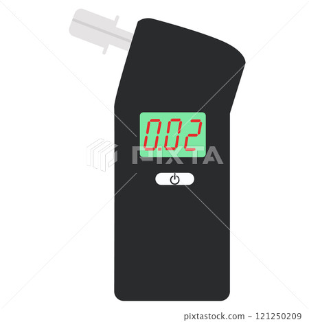 Breathalyzer icon. Portable breathalyzer sign. Portable breathalyzer with LCD screen symbol. flat style. 121250209