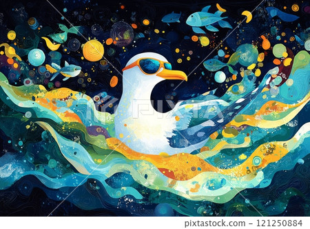 生動的插圖表達了海洋的深度 生動的插圖表達了海洋的深度 121250884