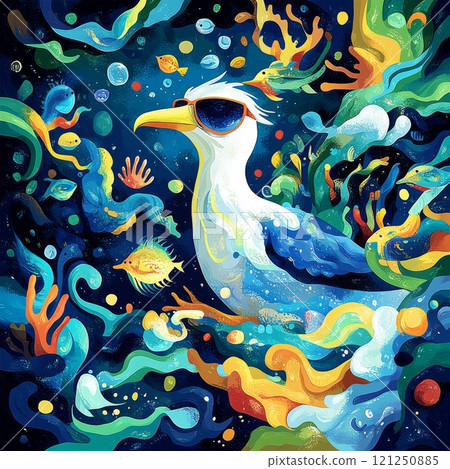 生動的插圖表達了海洋的深度 生動的插圖表達了海洋的深度 121250885