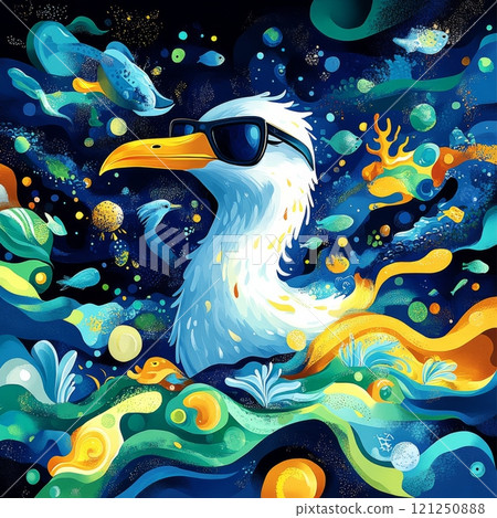 生動的插圖表達了海洋的深度 121250888