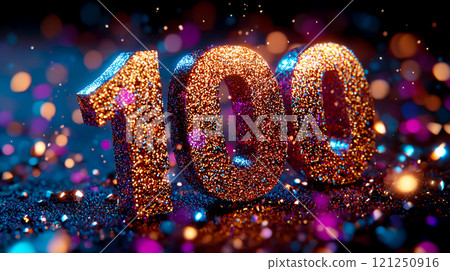 100 號裝飾著閃閃發光的彩色閃光 121250916