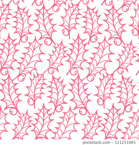 Merry Christmas holly berry Seamless pattern for textile or scrabooking.Christmas holly berry greenery  121251065