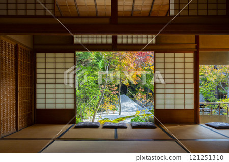 Autumn in Kyoto: Nishijin Koshoji Temple, garden seen from Unryoan 121251310