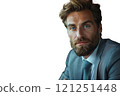 A man with a beard and glasses is happily posing for a photo 121251448