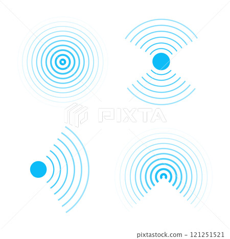 Sonar sound waves icons wireless wifi, radial line media, Radio, radar station signal. Scan, rings circle ripples 121251521