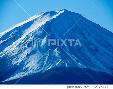 2024 年 1 月 1 日,從河口湖畔的大石公園看到的富士山 2024 年 1 月 1 日,從河口湖畔的大石公園看到的富士山 121251748