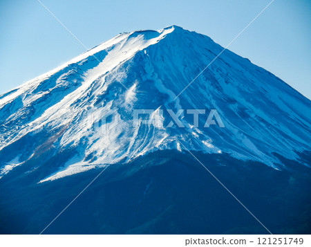 2024 年 1 月 1 日,從河口湖畔的大石公園看到的富士山 2024 年 1 月 1 日,從河口湖畔的大石公園看到的富士山 121251749