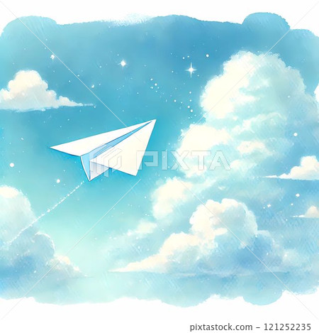 paper airplane flying in the blue sky 121252235