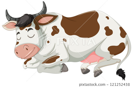 Sleeping Cow Under New Moon 121252438