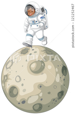 Kid Astronaut Walking on Moon Kid Astronaut Walking on Moon 121252467