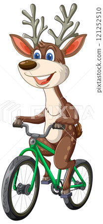 Deer Riding a Bicycle Illustration Deer Riding a Bicycle Illustration 121252510