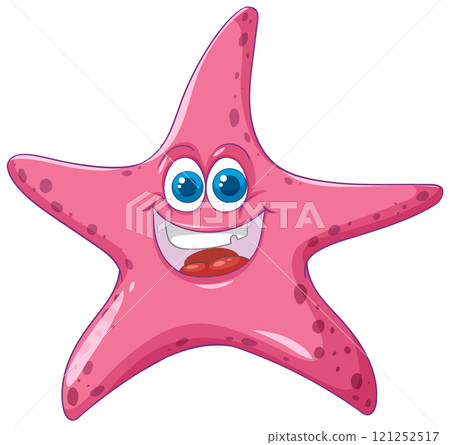 Cheerful Cartoon Starfish Illustration 121252517