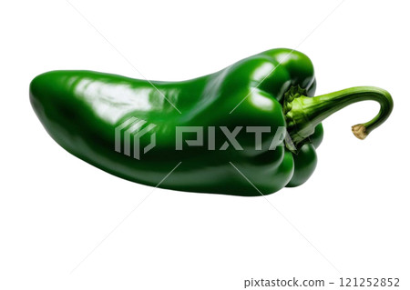 Green hot chili pepper on isolate transparency background, PNG  121252852