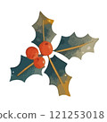 Watercolor illustration of holly 121253018