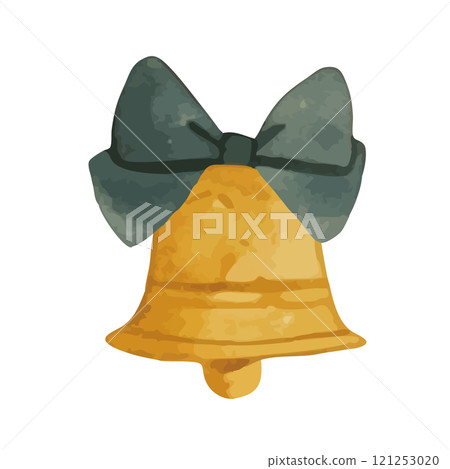 Watercolor Christmas bell illustration 121253020