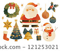 Christmas illustration painted in watercolor 121253021