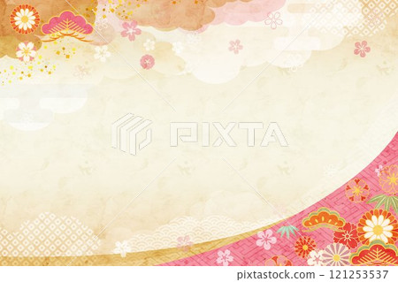 日式背景素材 新年背景 日式圖案背景 121253537