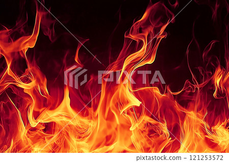 熾熱的火焰抽象背景,紅色和橙色熱情的設計 熾熱的火焰抽象背景,紅色和橙色熱情的設計 121253572