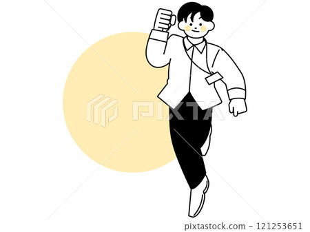 跳躍的男性上班族的框架 121253651