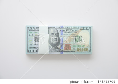 close up fiat money 100 usd banknotes on a white background. Pile of United States of America Finance. concepts of banking,cash, savings,fiat money concept,100 dollars. Money Mockup. close up fiat money 100 usd banknotes on a white background. Pile of United States of America Finance. concepts of banking,cash, savings,fiat money concept,100 dollars. Money Mockup. 121253795