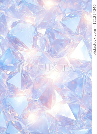 Abstract white and blue diamond with purple edges 121254346