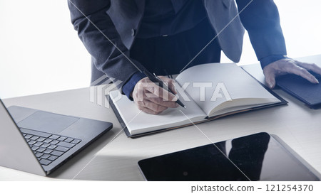 A confident business manager for finance, investment, innovation, and success. 121254370