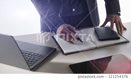 A confident business manager for finance, investment, innovation, and success. 121254376
