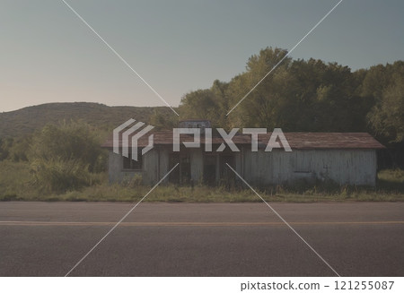 old gas station landscape 121255087