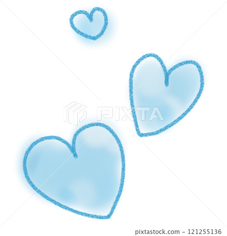Light blue hand-drawn heart 121255136