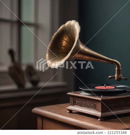 vintage antique gramophone 121255166