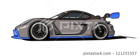 保時捷 718 Cayman GT4 e Performance 純電動車 EV Cayman 插畫 保時捷 718 Cayman GT4 e Performance 純電動車 EV Cayman 插畫 121255357