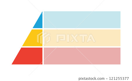 Levels of triangular pyramid. Half triangle pyramid chart. Maslow layer diagram. Development level infographic. Business graph. Vector illustration isolated on white background Levels of triangular pyramid. Half triangle pyramid chart. Maslow layer diagram. Development level infographic. Business graph. Vector illustration isolated on white background 121255377