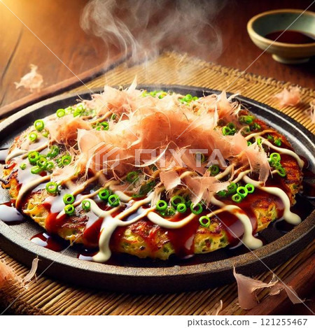Steaming mixed okonomiyaki 121255467