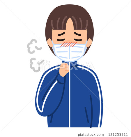 Illustration of a man with a cold 121255511