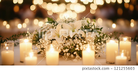 Lilies and candles Lilies and candles 121255603