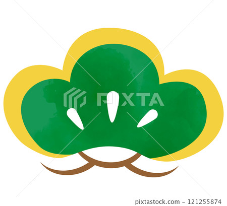 簡單的松樹與水彩紋理 121255874