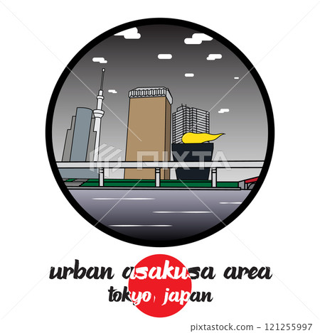 Circle Icon Urban Asakusa Area. Vector Illustration 121255997