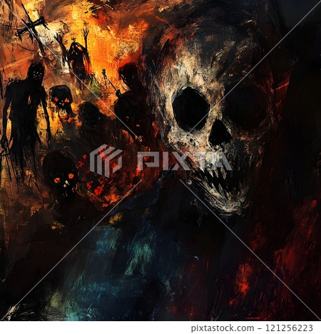 human skull and flower carved on wood human skull and flower carved on wood 121256223