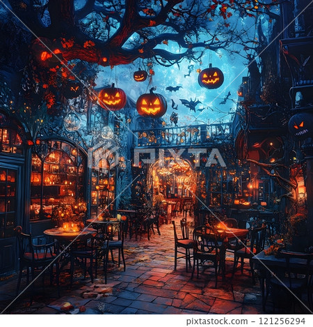 pumpkins in the forest 121256294