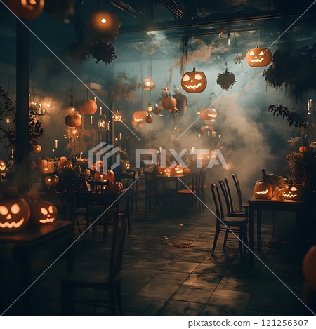 pumpkins in the forest 121256307