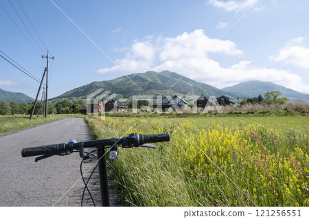 Fresh greenery and early summer cycling image (Hiruzen Plateau) 121256551