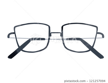 Watercolor style illustration of black glasses 121257094