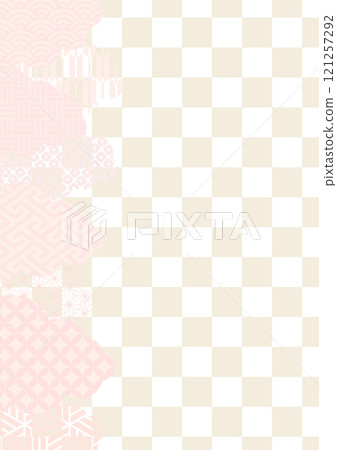 日本圖案框架向量插畫可愛粉紅金色金葉格子圖案 A4 A3 A5 A 尺寸 日本圖案框架向量插畫可愛粉紅金色金葉格子圖案 A4 A3 A5 A 尺寸 121257292