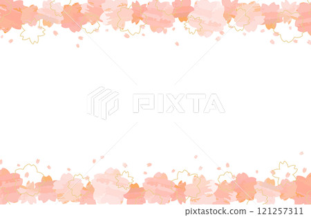 櫻花上下框架向量圖素材櫻花櫻花春天可愛簡約水彩粉紅 櫻花上下框架向量圖素材櫻花櫻花春天可愛簡約水彩粉紅 121257311