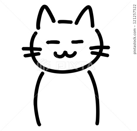 Illustration of a cat with its eyes closed 121257522